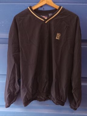PGA Tour Navy V-Neck Pullover with Gold Accents